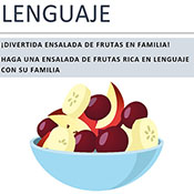 Divertida ensalada de frutas en familia